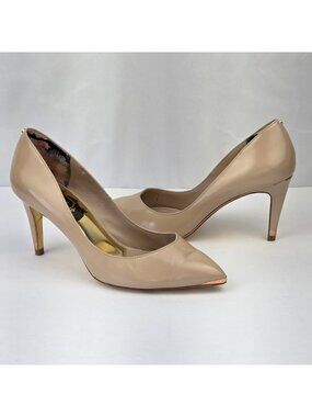 Ted Baker Kaawa Leather Pointed-Toe Pumps Nude Size 37